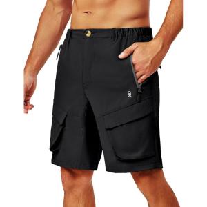 imageLittle Donkey Andy Mens Stretch Quick Dry Cargo Shorts for Hiking Camping TravelBlack