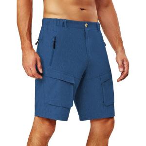 imageLittle Donkey Andy Mens Stretch Quick Dry Cargo Shorts for Hiking Camping TravelBlue Heather