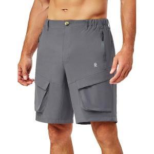 imageLittle Donkey Andy Mens Stretch Quick Dry Cargo Shorts for Hiking Camping TravelGrey