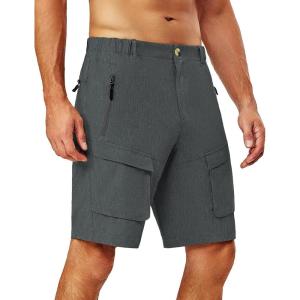 imageLittle Donkey Andy Mens Stretch Quick Dry Cargo Shorts for Hiking Camping TravelGrey Heather