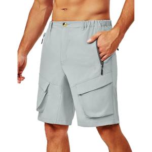 imageLittle Donkey Andy Mens Stretch Quick Dry Cargo Shorts for Hiking Camping TravelLight Gray