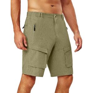 imageLittle Donkey Andy Mens Stretch Quick Dry Cargo Shorts for Hiking Camping TravelOlive Green Heather