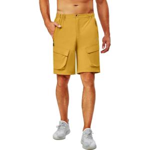imageLittle Donkey Andy Mens Stretch Quick Dry Cargo Shorts for Hiking Camping TravelYellow