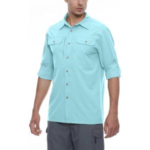 imageLittle Donkey Andy Mens Stretch Quick Dry UPF50 Long Sleeve Shirt for Hiking Travel CampingA Blue