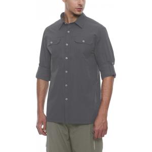 imageLittle Donkey Andy Mens Stretch Quick Dry UPF50 Long Sleeve Shirt for Hiking Travel CampingA Grey