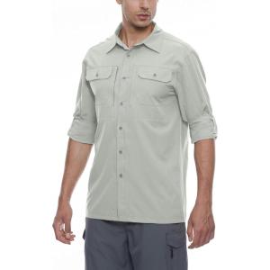 imageLittle Donkey Andy Mens Stretch Quick Dry UPF50 Long Sleeve Shirt for Hiking Travel CampingA Light Gray