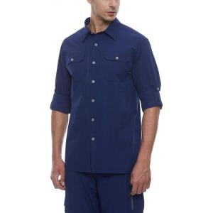 imageLittle Donkey Andy Mens Stretch Quick Dry UPF50 Long Sleeve Shirt for Hiking Travel CampingA Navy