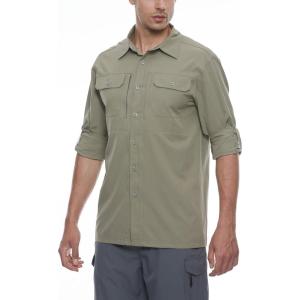 imageLittle Donkey Andy Mens Stretch Quick Dry UPF50 Long Sleeve Shirt for Hiking Travel CampingA Sage