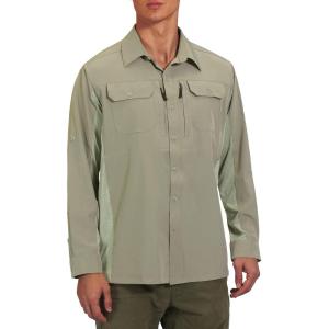 imageLittle Donkey Andy Mens Stretch Quick Dry UPF50 Long Sleeve Shirt for Hiking Travel CampingUpgraded Sage