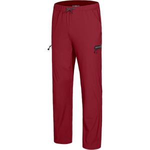 imageLittle Donkey Andy Mens UltraStretch Lightweight Quick Dry Athletic Pants Drawstring Travel Exercise Running JoggingA8 Red