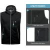 imageLittle Donkey Andy Mens Lightweight Softshell Vest Windproof Sleeveless Jacket for Travel Hiking Running GolfHooded Black