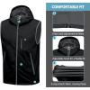 imageLittle Donkey Andy Mens Lightweight Softshell Vest Windproof Sleeveless Jacket for Travel Hiking Running GolfHooded Black