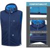 imageLittle Donkey Andy Mens Lightweight Softshell Vest Windproof Sleeveless Jacket for Travel Hiking Running GolfHooded Blue
