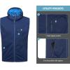 imageLittle Donkey Andy Mens Lightweight Softshell Vest Windproof Sleeveless Jacket for Travel Hiking Running GolfHooded Blue