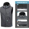 imageLittle Donkey Andy Mens Lightweight Softshell Vest Windproof Sleeveless Jacket for Travel Hiking Running GolfHooded Gray