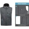 imageLittle Donkey Andy Mens Lightweight Softshell Vest Windproof Sleeveless Jacket for Travel Hiking Running GolfHooded Gray