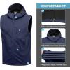 imageLittle Donkey Andy Mens Lightweight Softshell Vest Windproof Sleeveless Jacket for Travel Hiking Running GolfHooded Navy Blue