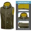 imageLittle Donkey Andy Mens Lightweight Softshell Vest Windproof Sleeveless Jacket for Travel Hiking Running GolfHooded Olive