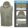 imageLittle Donkey Andy Mens Lightweight Softshell Vest Windproof Sleeveless Jacket for Travel Hiking Running GolfHooded Sage