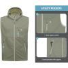 imageLittle Donkey Andy Mens Lightweight Softshell Vest Windproof Sleeveless Jacket for Travel Hiking Running GolfHooded Sage