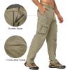 imageLittle Donkey Andy Mens Quick Dry UPF 50 Cargo Pants Stretch Lightweight Outdoor Hiking PantsKhaki