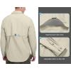 imageLittle Donkey Andy Mens UPF 50 UV Protection Shirt Breathable Long Sleeve Fishing Hiking Shirt AirHoles TechLight Khaki Heather