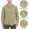 imageLittle Donkey Andy Mens UPF 50 UV Protection Shirt Long Sleeve Fishing Hiking ShirtKhakimultiple Pockets
