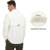 imageLittle Donkey Andy Mens UPF 50 UV Protection Shirt Long Sleeve Fishing Hiking ShirtOff White Multiple Pockets