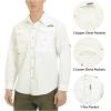 imageLittle Donkey Andy Mens UPF 50 UV Protection Shirt Long Sleeve Fishing Hiking ShirtOff White Multiple Pockets