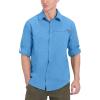 imageLittle Donkey Andy Mens UPF 50 UV Protection Shirt Breathable Long Sleeve Fishing Hiking Shirt AirHoles TechLichen Blue Heather