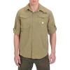 imageLittle Donkey Andy Mens UPF 50 UV Protection Shirt Long Sleeve Fishing Hiking ShirtTaupemultiple Pockets