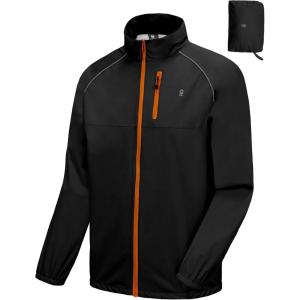 imageLittle Donkey Andy Mens Cycling Jacket Waterproof Lightweight Windbreaker PackableUpgradeblack