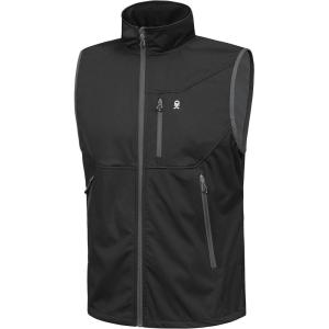 imageLittle Donkey Andy Mens Lightweight Softshell Vest Windproof Sleeveless Jacket for Travel Hiking Running GolfBlack