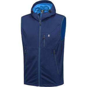 imageLittle Donkey Andy Mens Lightweight Softshell Vest Windproof Sleeveless Jacket for Travel Hiking Running GolfHooded Blue