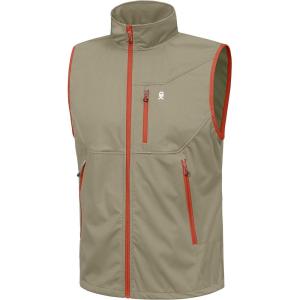 imageLittle Donkey Andy Mens Lightweight Softshell Vest Windproof Sleeveless Jacket for Travel Hiking Running GolfKhaki