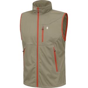 imageLittle Donkey Andy Mens Lightweight Softshell Vest Windproof Sleeveless Jacket for Travel Hiking Running GolfNatural Khaki