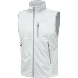imageLittle Donkey Andy Mens Lightweight Softshell Vest Windproof Sleeveless Jacket for Travel Hiking Running GolfWhite