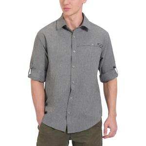 imageLittle Donkey Andy Mens UPF 50 UV Protection Shirt Breathable Long Sleeve Fishing Hiking Shirt AirHoles TechCarbon Heather