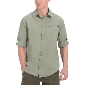 imageLittle Donkey Andy Mens UPF 50 UV Protection Shirt Breathable Long Sleeve Fishing Hiking Shirt AirHoles TechLaurel Oak Heather