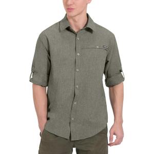 imageLittle Donkey Andy Mens UPF 50 UV Protection Shirt Breathable Long Sleeve Fishing Hiking Shirt AirHoles TechSage Heather