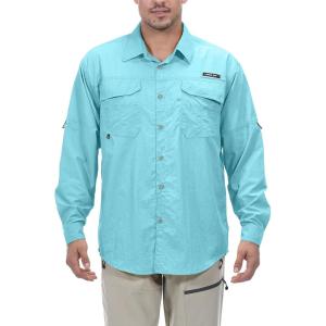 imageLittle Donkey Andy Mens UPF 50 UV Protection Shirt Long Sleeve Fishing Hiking ShirtBlue