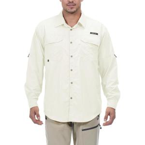 imageLittle Donkey Andy Mens UPF 50 UV Protection Shirt Long Sleeve Fishing Hiking ShirtOffwhite