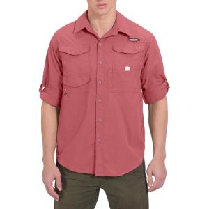 imageLittle Donkey Andy Mens UPF 50 UV Protection Shirt Long Sleeve Fishing Hiking ShirtWatermelonmultiple Pockets