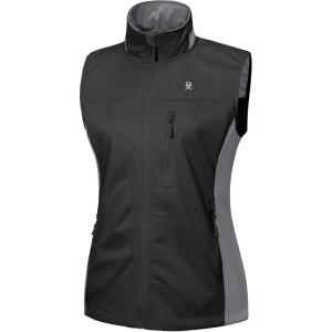 imageLittle Donkey Andy Womens Softshell Vest Lightweight Golf Vest Windproof Sleeveless Cycling Vest for Running HikingBlack
