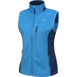 imageLittle Donkey Andy Womens Softshell Vest Lightweight Golf Vest Windproof Sleeveless Cycling Vest for Running HikingBlue