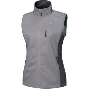imageLittle Donkey Andy Womens Softshell Vest Lightweight Golf Vest Windproof Sleeveless Cycling Vest for Running HikingGray