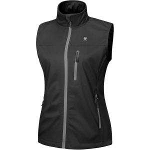 imageLittle Donkey Andy Womens Softshell Vest Lightweight Golf Vest Windproof Sleeveless Cycling Vest for Running HikingPure Black