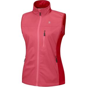 imageLittle Donkey Andy Womens Softshell Vest Lightweight Golf Vest Windproof Sleeveless Cycling Vest for Running HikingRed