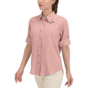 imageLittle Donkey Andy Womens UPF 50 UV Protection Shirt Breathable Long Sleeve Fishing Hiking Shirts Quick DryA Coral