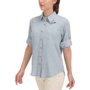 imageLittle Donkey Andy Womens UPF 50 UV Protection Shirt Breathable Long Sleeve Fishing Hiking Shirts Quick DryA Gray